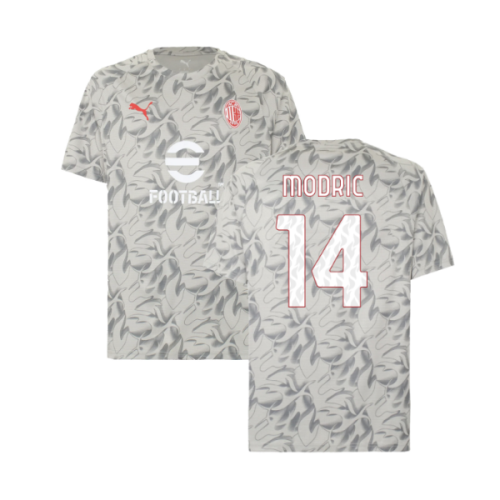 2025-2026 AC Milan Warm Up Jersey (Smokey Gray) (Modric 14)