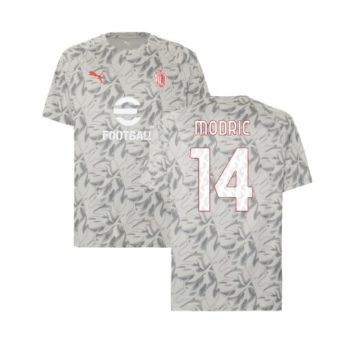2025-2026 AC Milan Warm Up Jersey (Smokey Gray) (Modric 14)