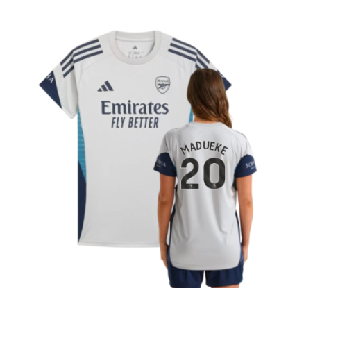 2025-2026 Arsenal Training Shirt (Grey Two) - Womens (Madueke 20)