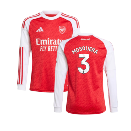 2025-2026 Arsenal Long Sleeve Home Shirt (Kids) (Mosquera 3)