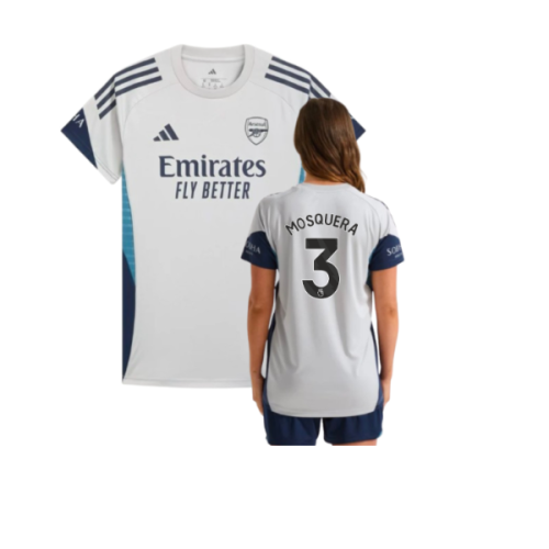 2025-2026 Arsenal Training Shirt (Grey Two) - Womens (Mosquera 3)