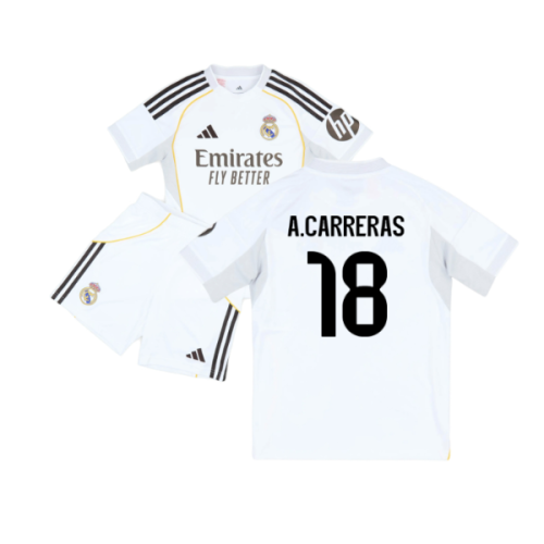 2025-2026 Real Madrid Home Youth Kit (A.Carreras 18)