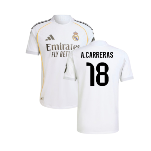 2025-2026 Real Madrid Authentic Home Shirt (A.Carreras 18)