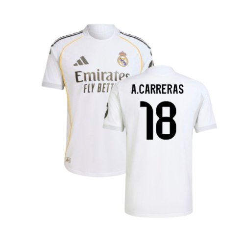 2025-2026 Real Madrid Authentic Home Shirt (A.Carreras 18)