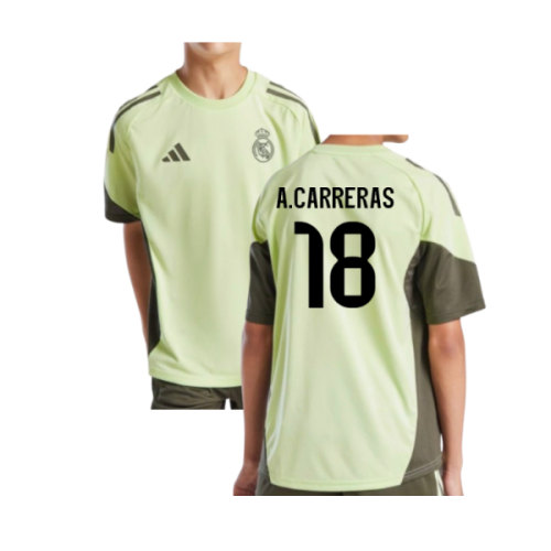 2025-2026 Real Madrid Training Jersey (Almost Lime) - Kids (A.Carreras 18)