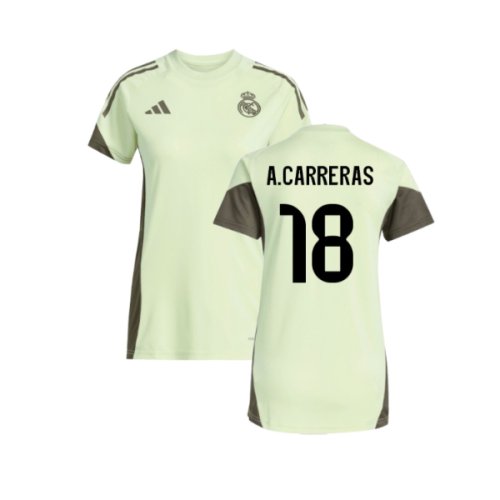 2025-2026 Real Madrid Training Jersey (Almost Lime) - Womens (A.Carreras 18)
