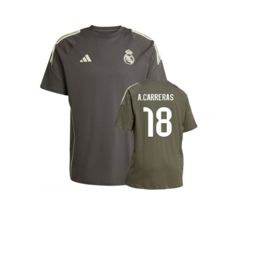 2025-2026 Real Madrid Training Tee (Utility Grey) (A.Carreras 18)