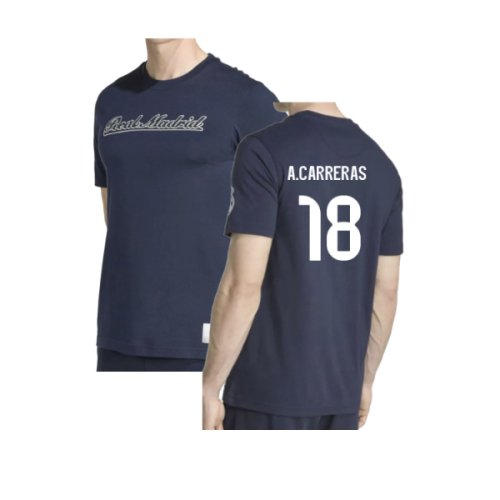 2025-2026 Real Madrid US Tee (Navy) (A.Carreras 18)