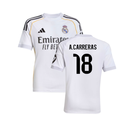 2025-2026 Real Madrid Home Shirt (Kids) (A.Carreras 18)