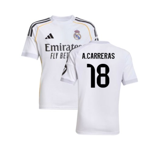 2025-2026 Real Madrid Home Shirt (Kids) (A.Carreras 18)