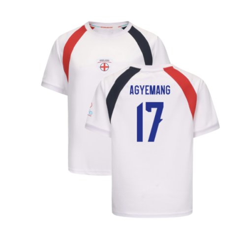 2025 England WEC Poly T-Shirt (White) - Kids (AGYEMANG 17)