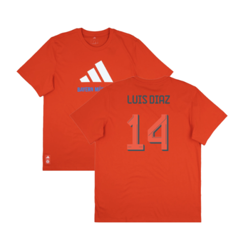2025-2026 Bayern Munich Seasonal Graphic Tee (Red) (Luis Diaz 14)