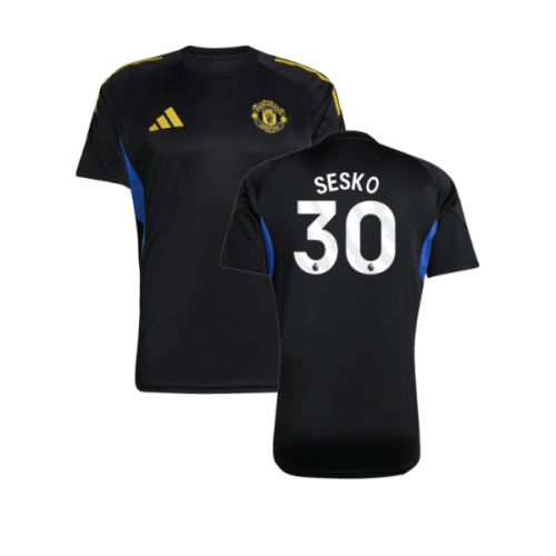 2025-2026 Man Utd EU Training Jersey (Black) (Sesko 30)