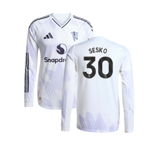 2025-2026 Man Utd Authentic Long Sleeve Away Shirt (Sesko 30)