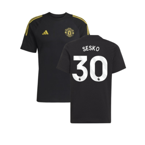 2025-2026 Man Utd EU Training Tee (Black) (Sesko 30)