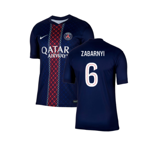 2025-2026 PSG Paris Saint Germain Home Shirt (Zabarnyi 6)
