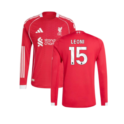 2025-2026 Liverpool Authentic Long Sleeve Home Shirt (Leoni 15)