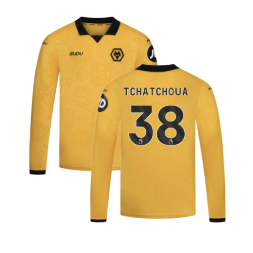 2025-2026 Wolves Long Sleeve Home Shirt - Kids (Tchatchoua 38)