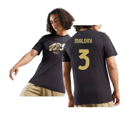 AC Milan 125th Anniversary ftblCulture Tee (Black) (Maldini 3)