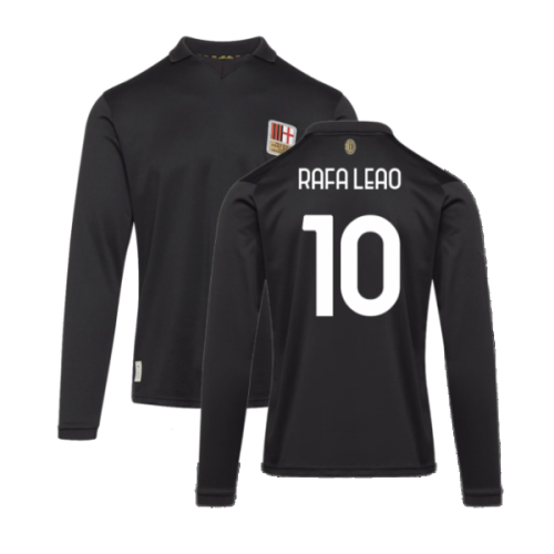 AC Milan 125th Authentic Shirt LS (Black) (Rafa Leao 10)