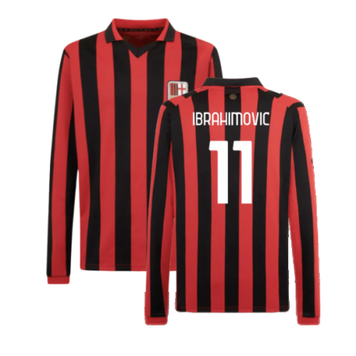 AC Milan 125th Authentic Shirt LS (Black-Red) (Ibrahimovic 11)