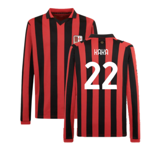 AC Milan 125th Authentic Shirt LS (Black-Red) (Kaka 22)