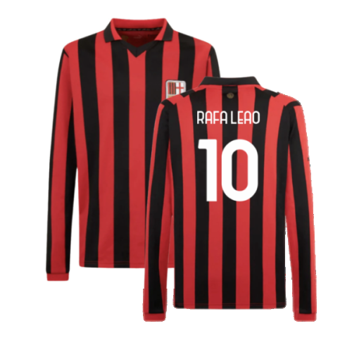 AC Milan 125th Authentic Shirt LS (Black-Red) (Rafa Leao 10)