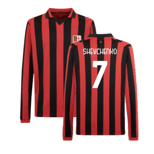 AC Milan 125th Authentic Shirt LS (Black-Red) (Shevchenko 7)