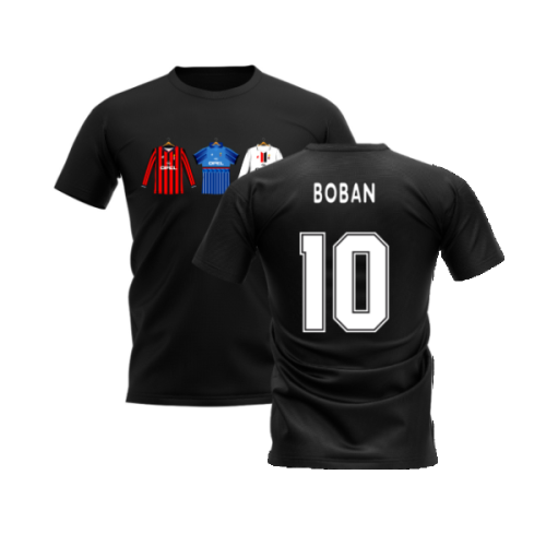 AC Milan 1995-1996 Retro Shirt T-shirt (Black) (BOBAN 10)