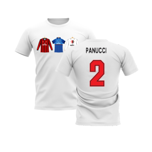 AC Milan 1995-1996 Retro Shirt T-shirt (White) (Panucci 2)