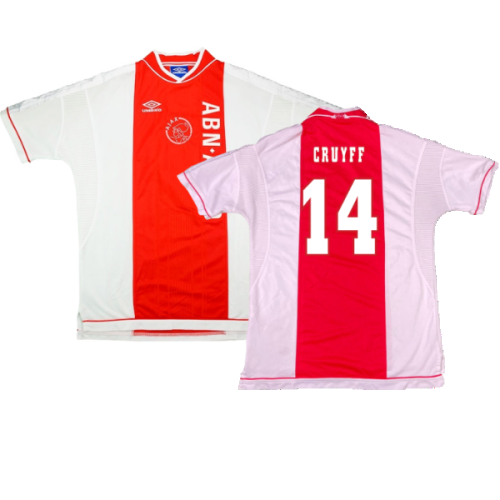 Ajax 1999-00 Home Shirt ((Excellent) M) (Cruyff 14)