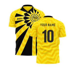 Al-Ittihad 2024-2025 Home Concept Football Kit (Libero) - Kids (Long Sleeve) (Your Name)