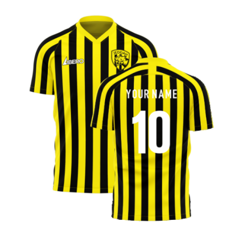 Al-Ittihad 2024-2025 Stripe Home Concept Football Kit (Libero) (Your Name)