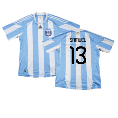 Argentina 2010-11 Home Shirt ((Excellent) XL) (Samuel 13)