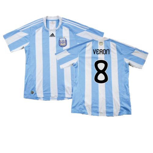 Argentina 2010-11 Home Shirt ((Excellent) XL) (Veron 8)