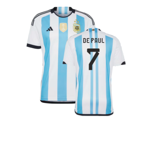 Argentina 2022 World Cup Winners Home Shirt (DE PAUL 7)