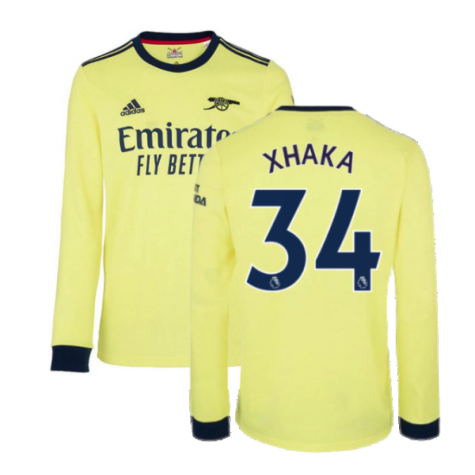 Arsenal 2021-2022 Long Sleeve Away Shirt (XHAKA 34)