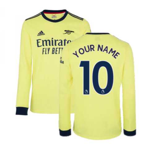 Arsenal 2021-2022 Long Sleeve Away Shirt (Your Name)