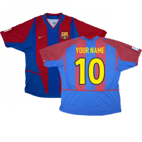 Barcelona 2002-03 Home Shirt ((Very Good) XXL) (Your Name)