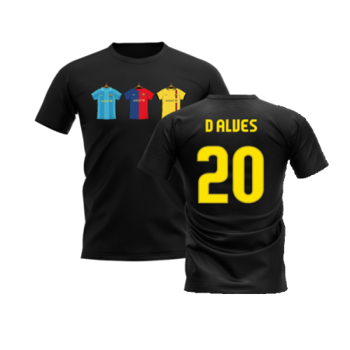 Barcelona 2008-2009 Retro Shirt T-shirt (Black) (D Alves 20)