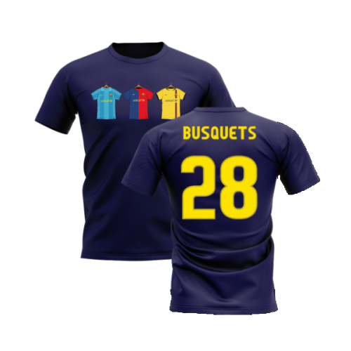 Barcelona 2008-2009 Retro Shirt T-shirt (Navy) (Busquets 28)