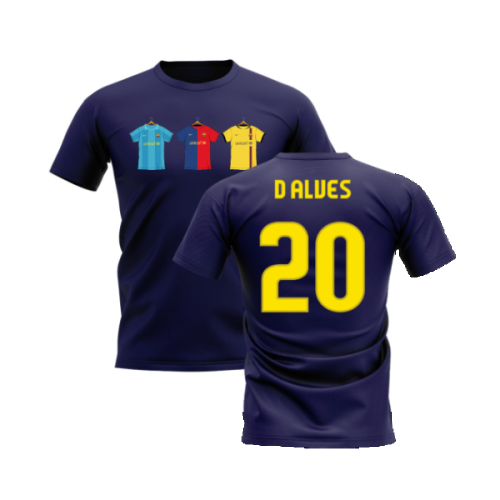 Barcelona 2008-2009 Retro Shirt T-shirt (Navy) (D Alves 20)