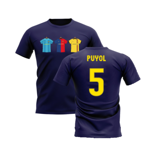 Barcelona 2008-2009 Retro Shirt T-shirt (Navy) (Puyol 5)