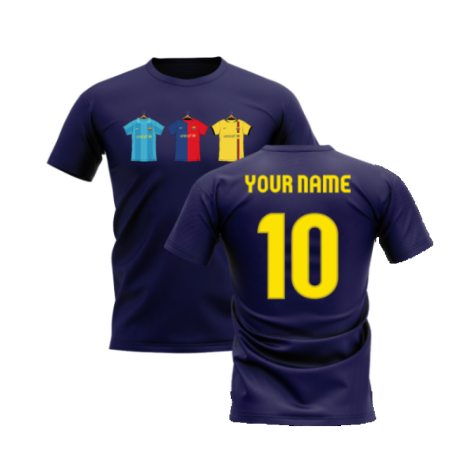 Barcelona 2008-2009 Retro Shirt T-shirt (Navy) (Your Name)