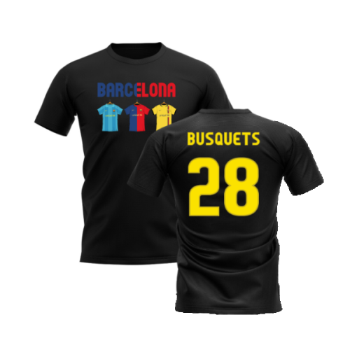 Barcelona 2008-2009 Retro Shirt T-shirt - Text (Black) (Busquets 28)