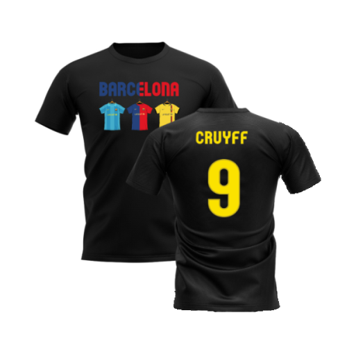 Barcelona 2008-2009 Retro Shirt T-shirt - Text (Black) (CRUYFF 9)