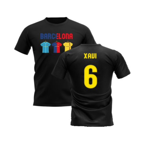 Barcelona 2008-2009 Retro Shirt T-shirt - Text (Black) (Xavi 6)