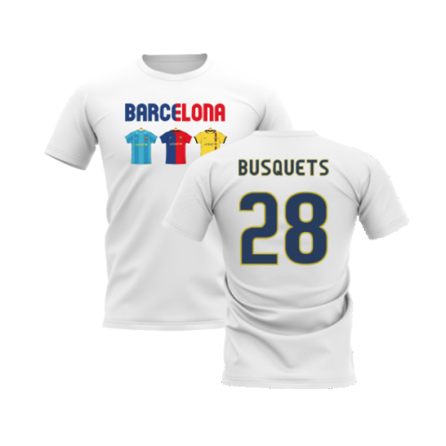 Barcelona 2008-2009 Retro Shirt T-shirt - Text (White) (Busquets 28)