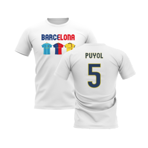 Barcelona 2008-2009 Retro Shirt T-shirt - Text (White) (Puyol 5)