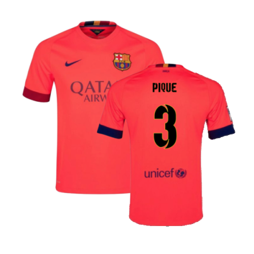 Barcelona 2014-15 Away Shirt ((Excellent) L) (Pique 3)